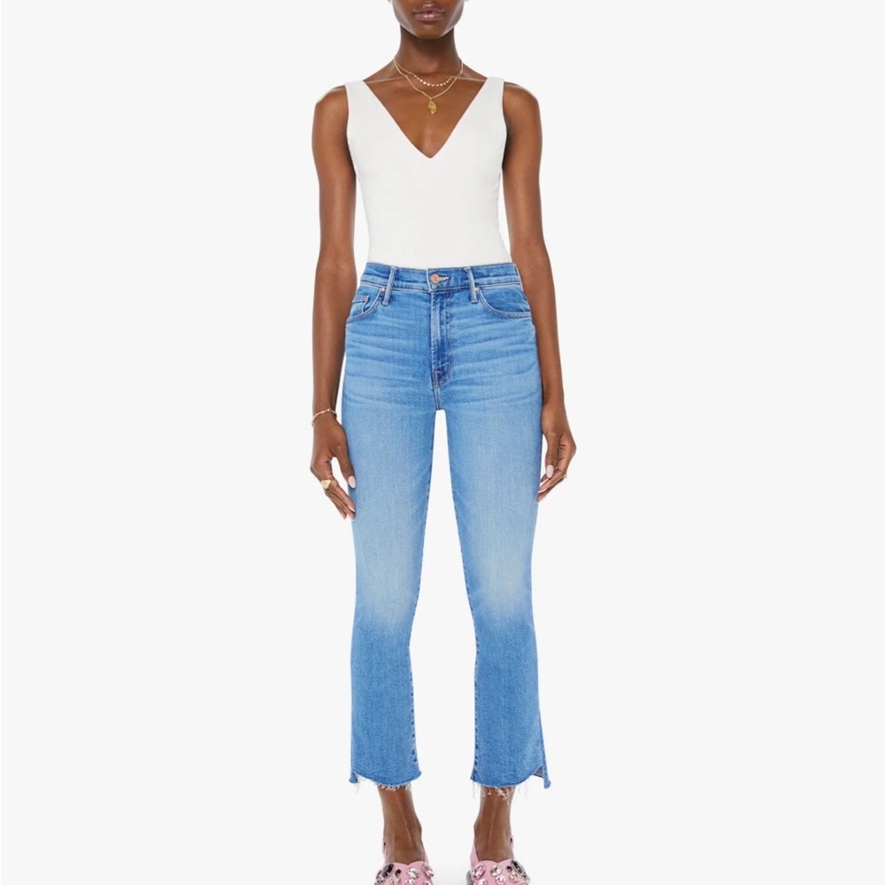 MOTHER insider crop step fray Jeans